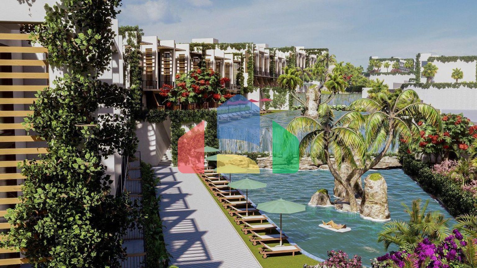 Двухкомнатная квартира 60 м2 в красивом комплексе в 500 метрах от моря