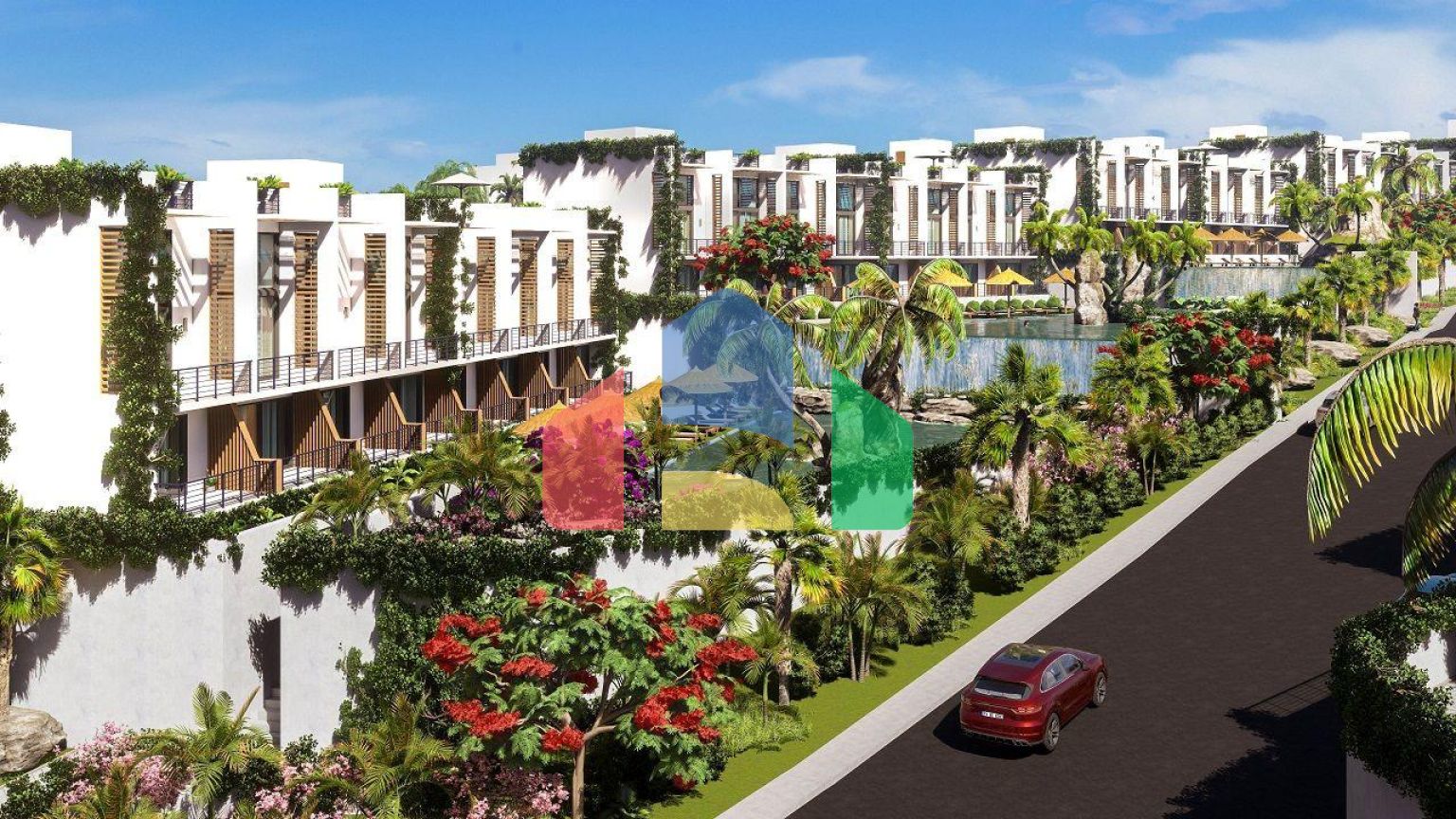 Двухкомнатная квартира 60 м2 в красивом комплексе в 500 метрах от моря