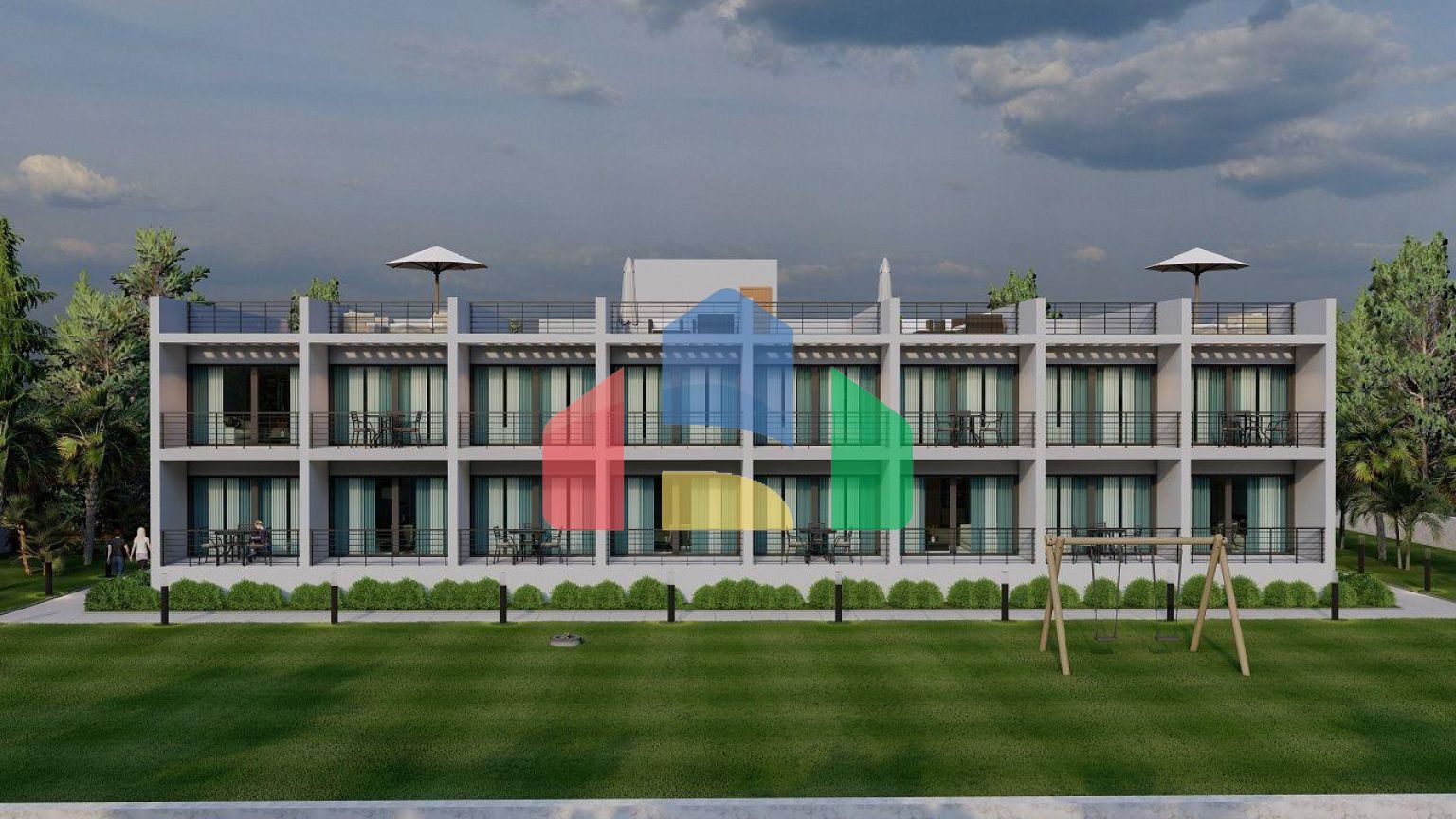 Трехкомнатная квартира Penthouse 135 м2 в красивом комплексе в 500 метрах от моря