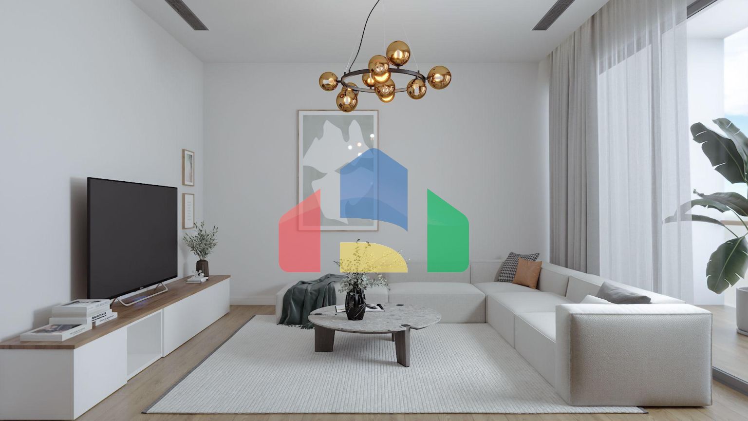 Двухкомнатная квартира 60 м2 с садом 62м2 в 500 метрах от моря