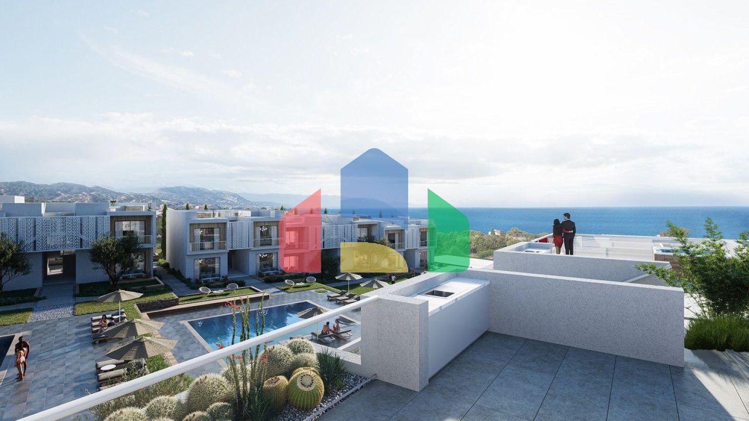 Квартира 2+1Penthouse 80 м2 с двумя террасами в Каршияке