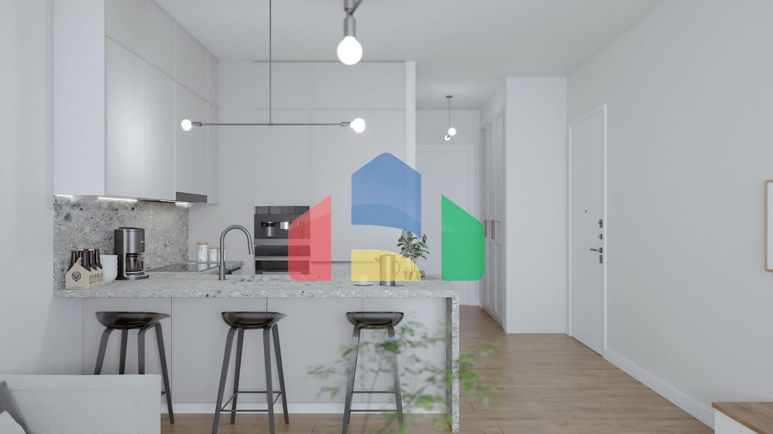 Квартира 2+1Penthouse 80 м2 с двумя террасами в Каршияке