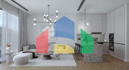 Квартира 2+1 (80  м2) с садом 91м2 в 500 метрах от моря