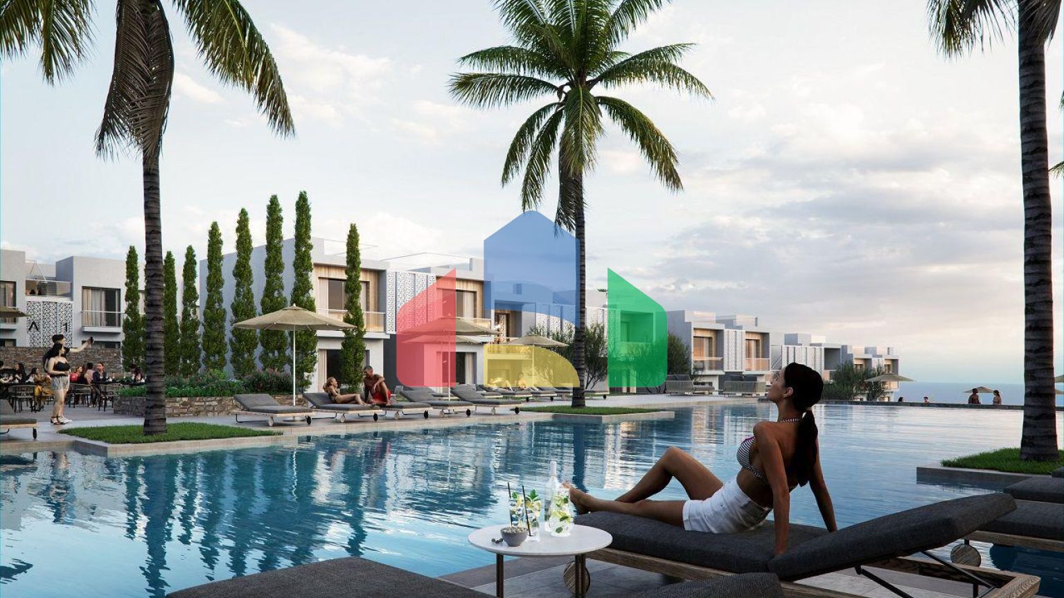 Квартира 2+1 (80  м2) с садом 91м2 в 500 метрах от моря