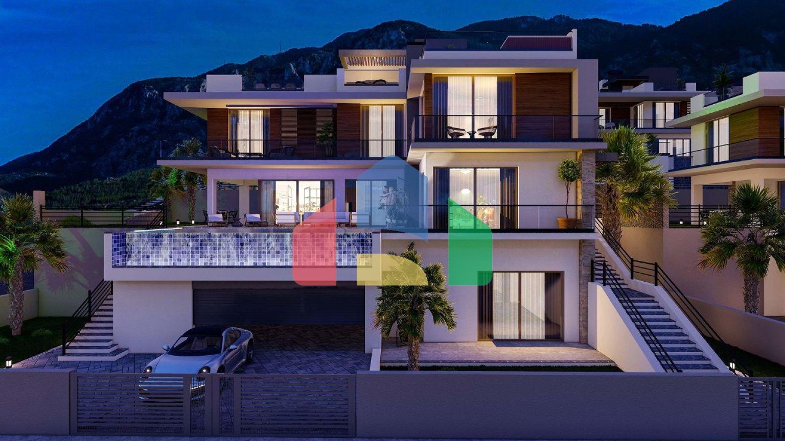 Вилла 5+2 (428 м2) с бассейном в новом комплексе в Лапте