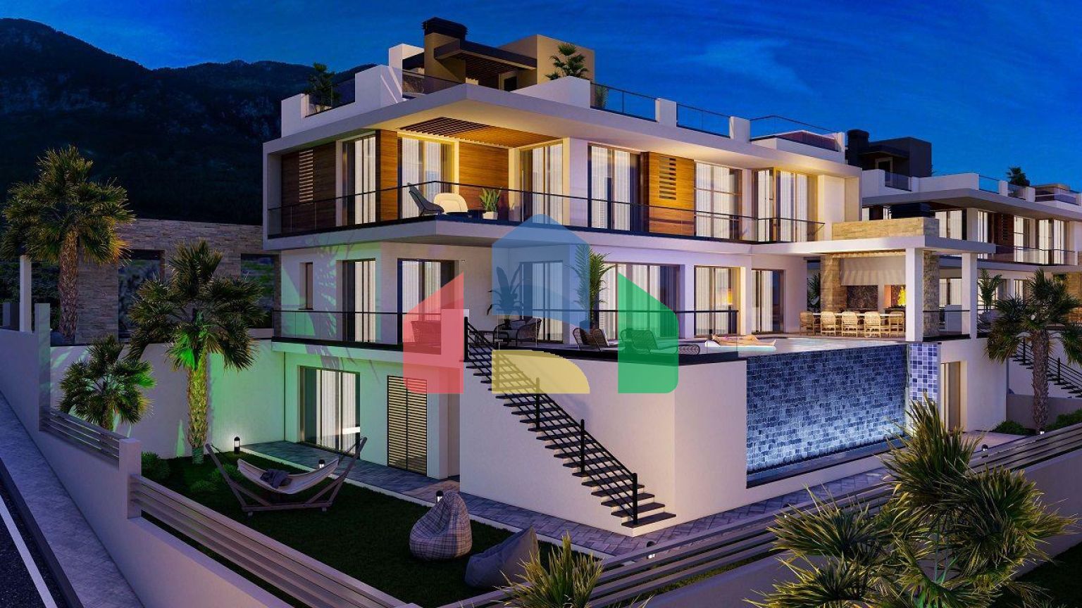 Роскошная вилла 6+2 (507 м2) с бассейном в новом комплексе в Лапте