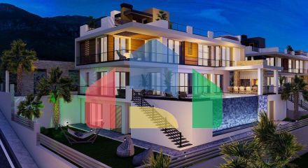 Роскошная вилла 6+2 (507 м2) с бассейном в новом комплексе в Лапте