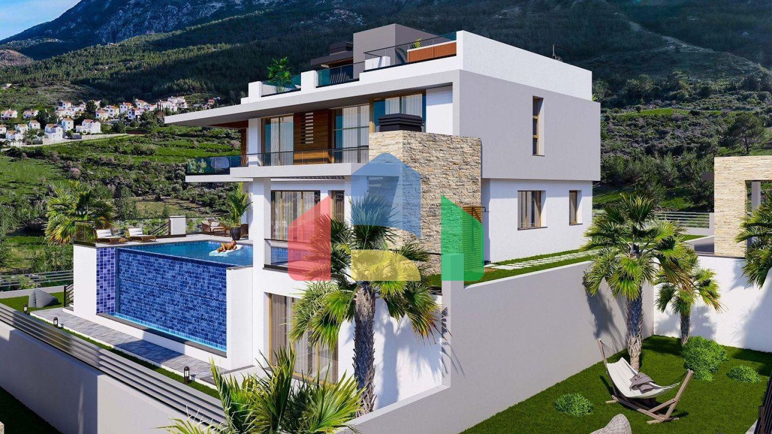 Роскошная вилла 6+2 (507 м2) с бассейном в новом комплексе в Лапте