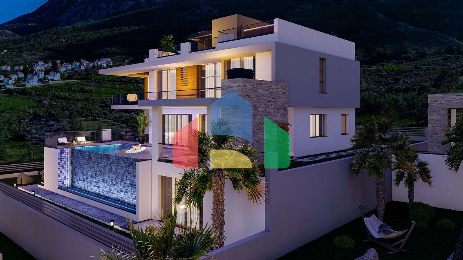 Роскошная вилла 6+2 (507 м2) с бассейном в новом комплексе в Лапте