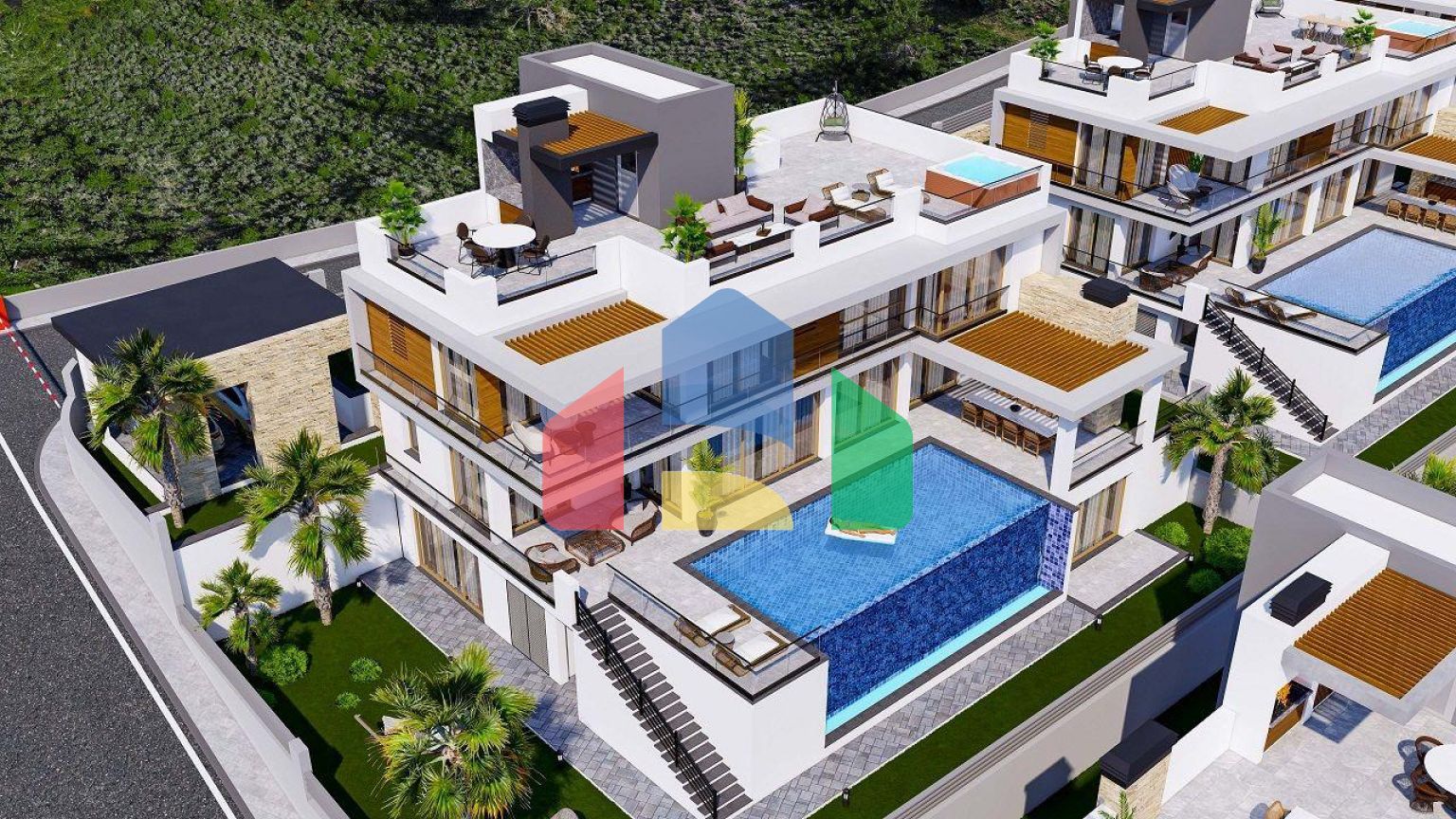 Роскошная вилла 6+2 (507 м2) с бассейном в новом комплексе в Лапте