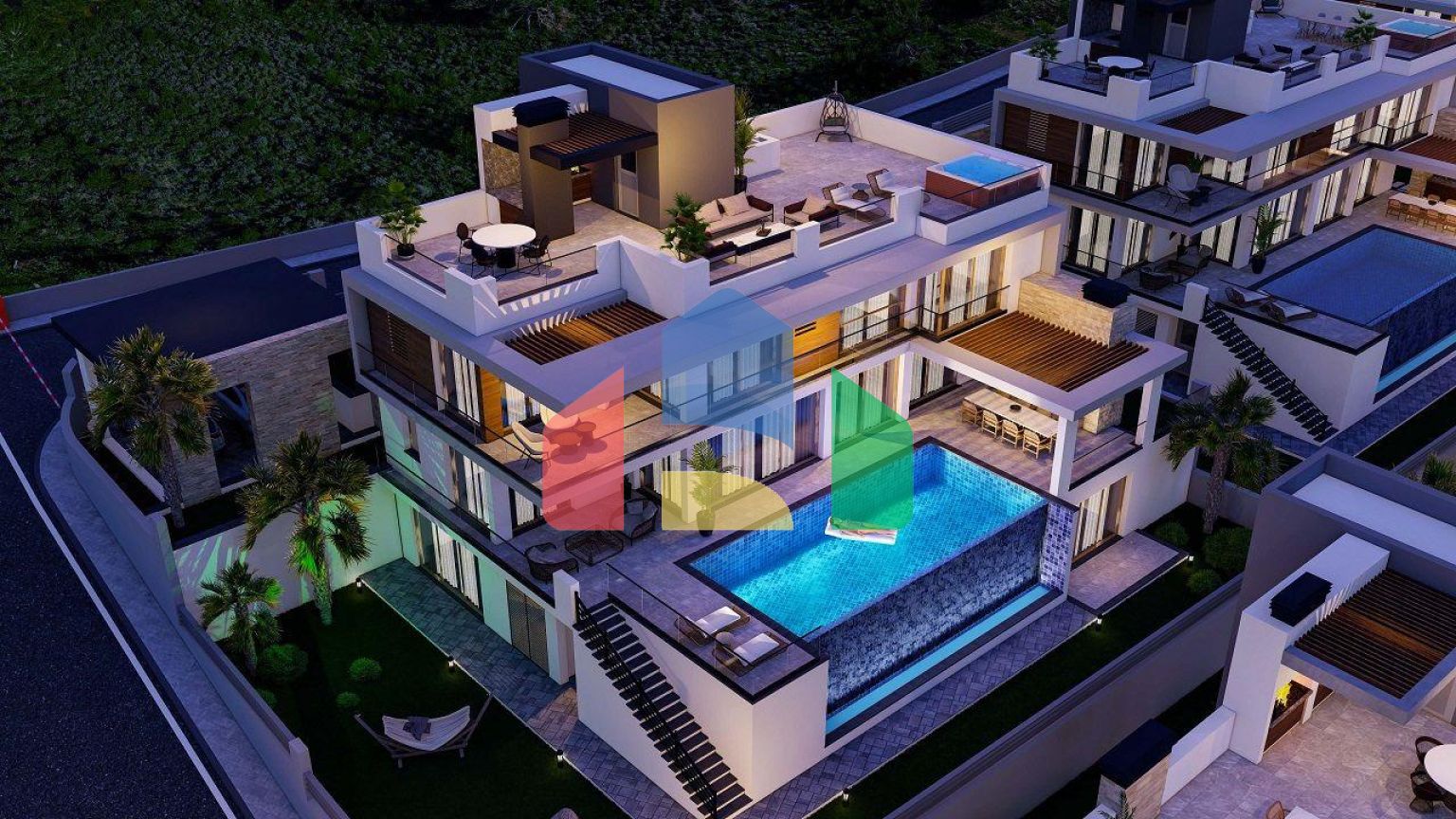 Роскошная вилла 6+2 (507 м2) с бассейном в новом комплексе в Лапте