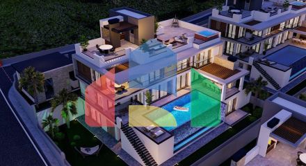 Роскошная вилла 6+2 (507 м2) с бассейном в новом комплексе в Лапте