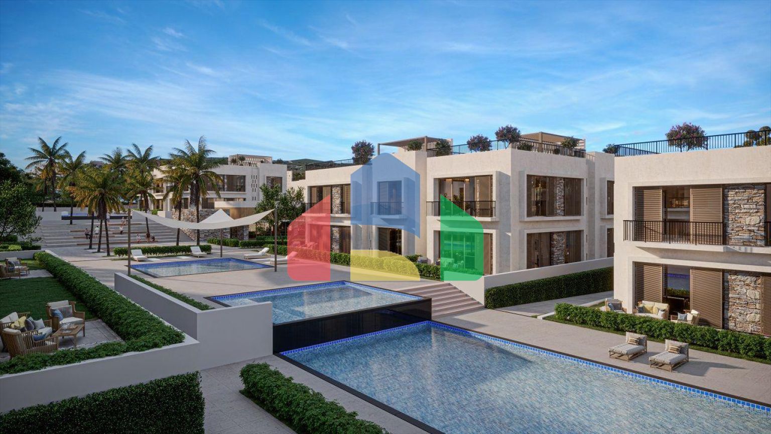 Квартира 3+1 (139 м2) с собственным садом  в новом комплексе в Алсанджаке