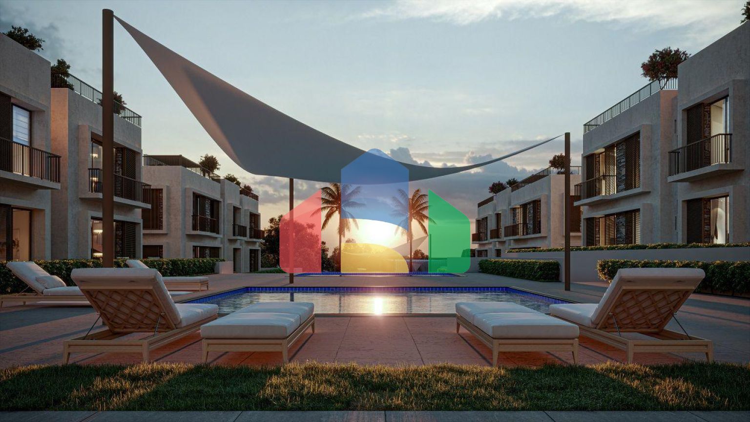 Квартира 3+1 (139 м2) с собственным садом  в новом комплексе в Алсанджаке