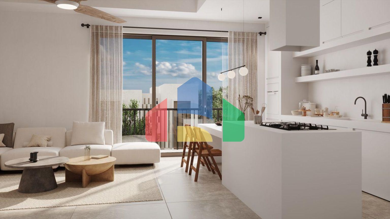 Квартира 3+1 (139 м2) с собственным садом  в новом комплексе в Алсанджаке