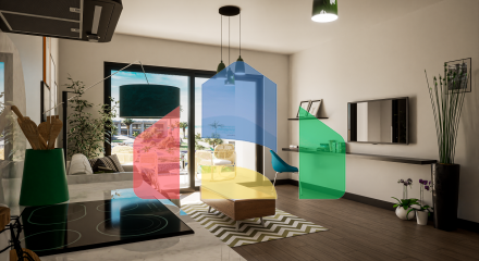 Студия 37 м2 с террасой 12  м2 в новом комплексе в Эсентепе