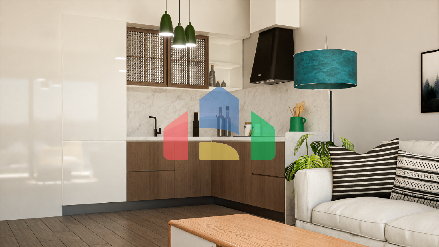 Студия 37 м2 с террасой 12  м2 в новом комплексе в Эсентепе