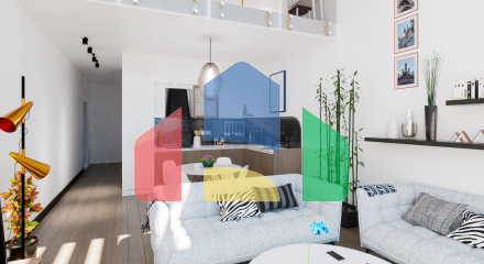 Apartment 1 + 1 Penthouse 57 m2 in a new complex 200 meters from the sea