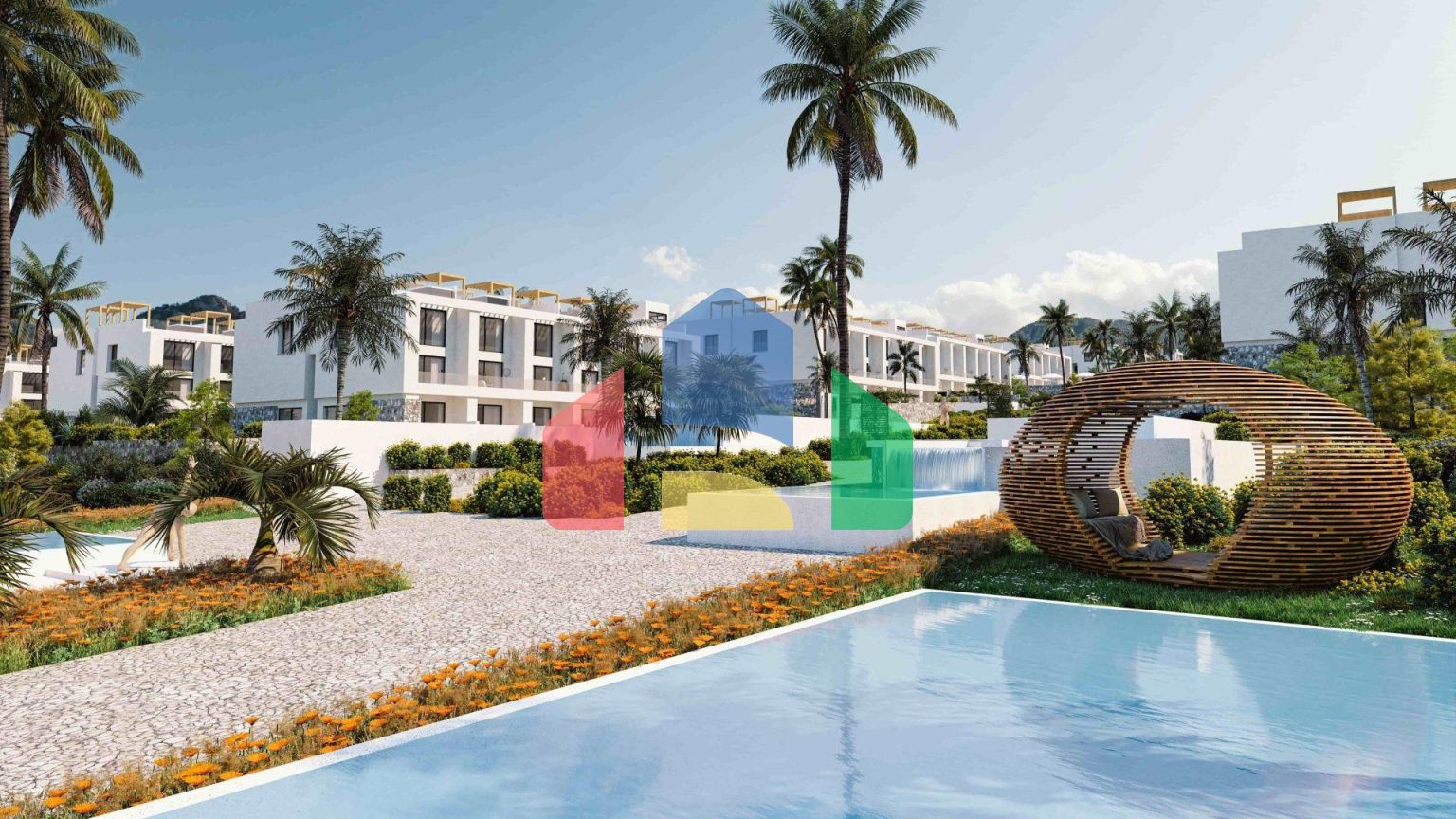 Студия 43 м2 в большом комплексе у моря