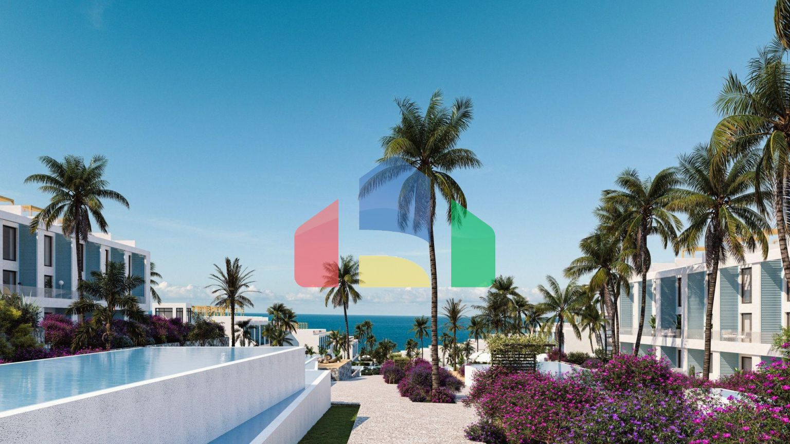 Студия 43 м2 в большом комплексе у моря