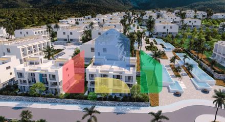 Квартира 1+1 (50 м2 ) с палисадником в 340 метрах от моря