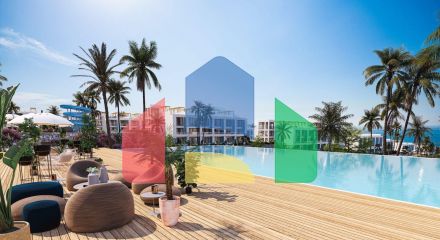 Квартира 1+1 (50 м2 ) с палисадником в 340 метрах от моря