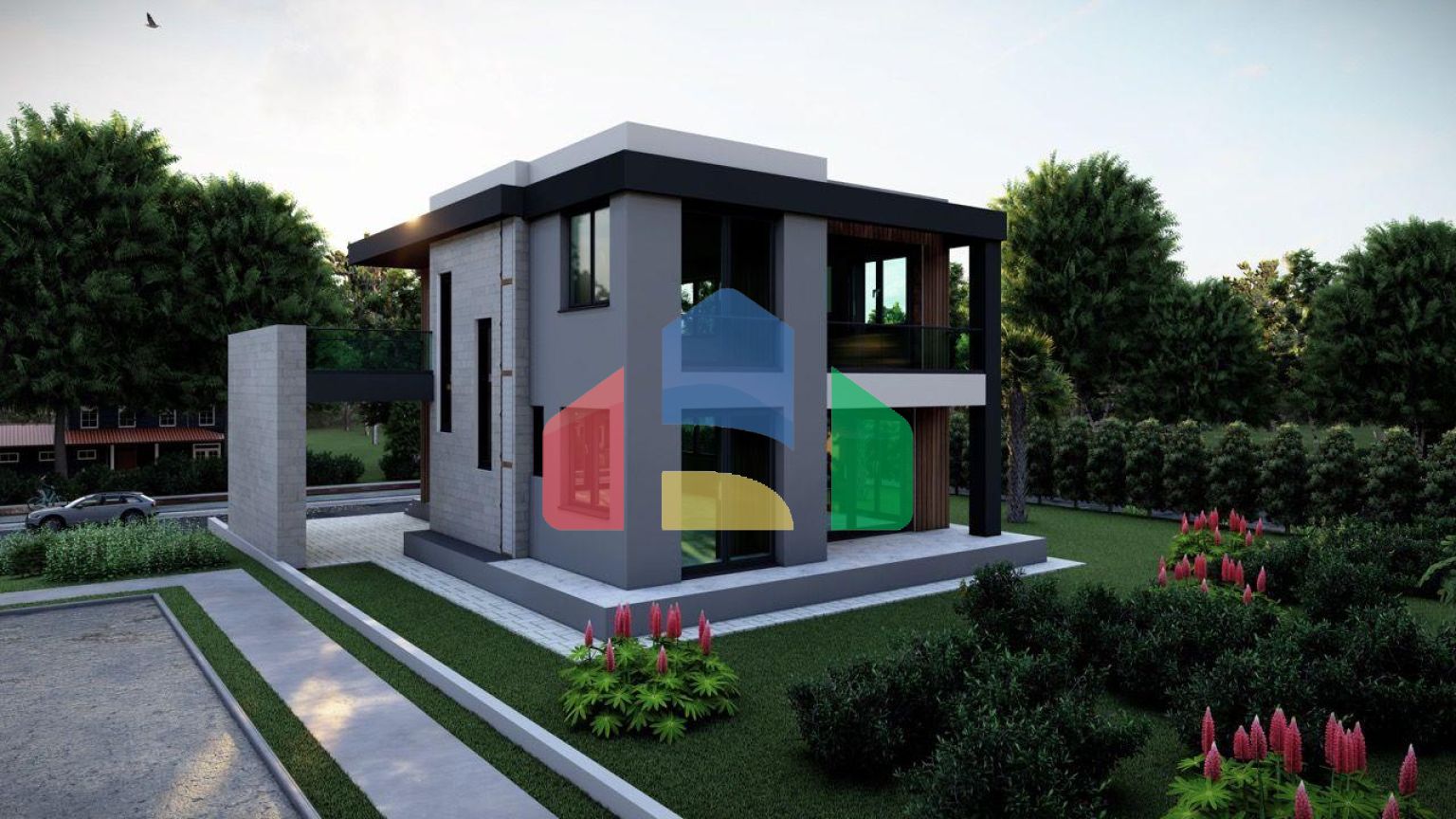 Вилла 4+1 (250 м2) с участком земли в новом комплексе в Лапте