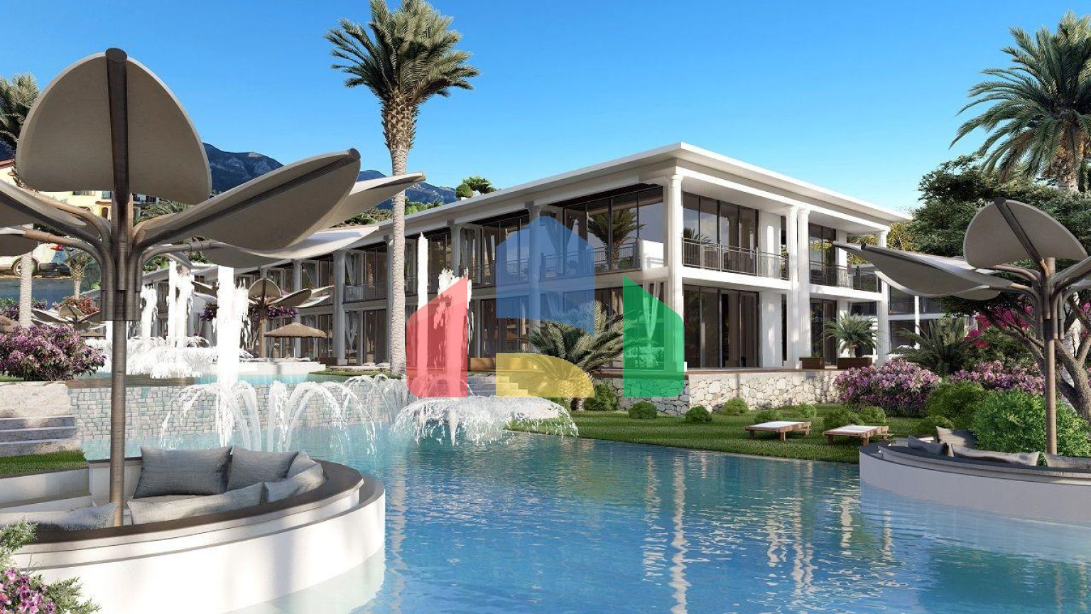 Вилла 3+1 ( 113м2) с террасой  в новом комплексе у моря