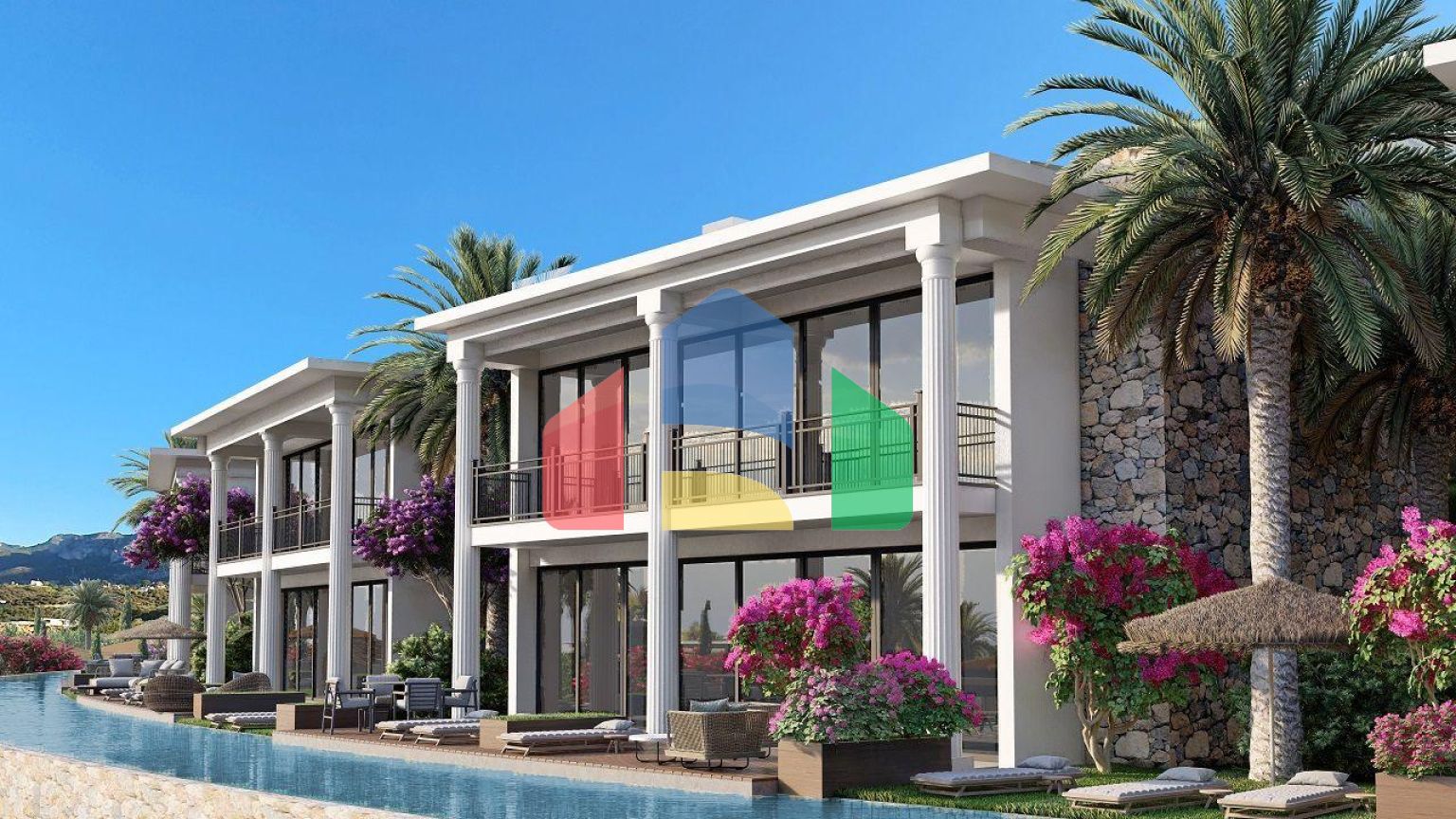 Вилла 3+1 ( 113м2) с террасой  в новом комплексе у моря