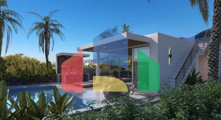 Bungalow 3 + 1 (130 m2) with a swimming pool in a new complex in Esentepe