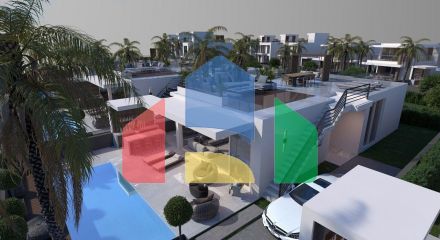 Bungalow 3 + 1 (130 m2) with a swimming pool in a new complex in Esentepe