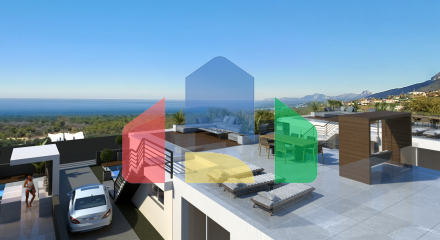 Bungalow 3 + 1 (130 m2) with a swimming pool in a new complex in Esentepe