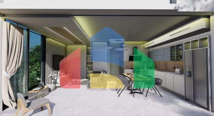 Бунгало 3+1 (130 м2 ) с бассейном в новом комплексе в Эсентепе