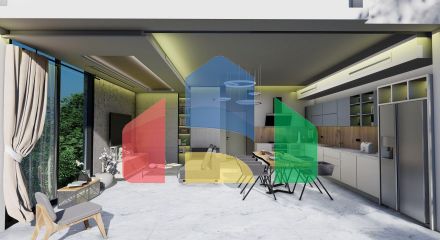 Бунгало 3+1 (130 м2 ) с бассейном в новом комплексе в Эсентепе