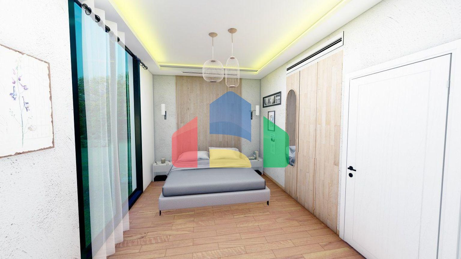 Бунгало 3+1 (130 м2 ) с бассейном в новом комплексе в Эсентепе