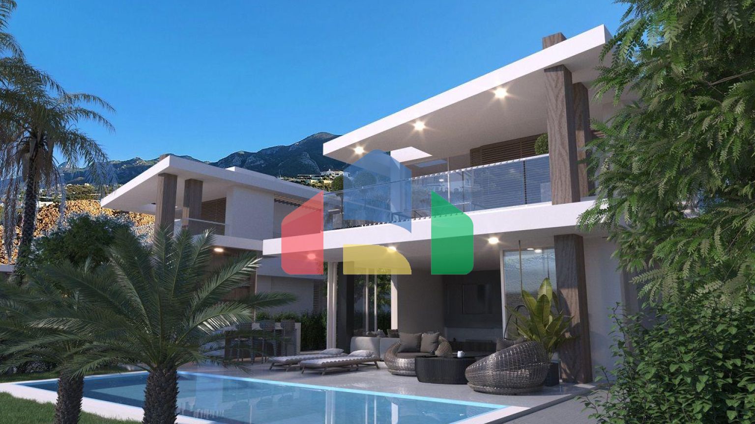 Вилла Duplex 3+1(140 м2 ) с бассейном в новом комплексе в Эсентепе