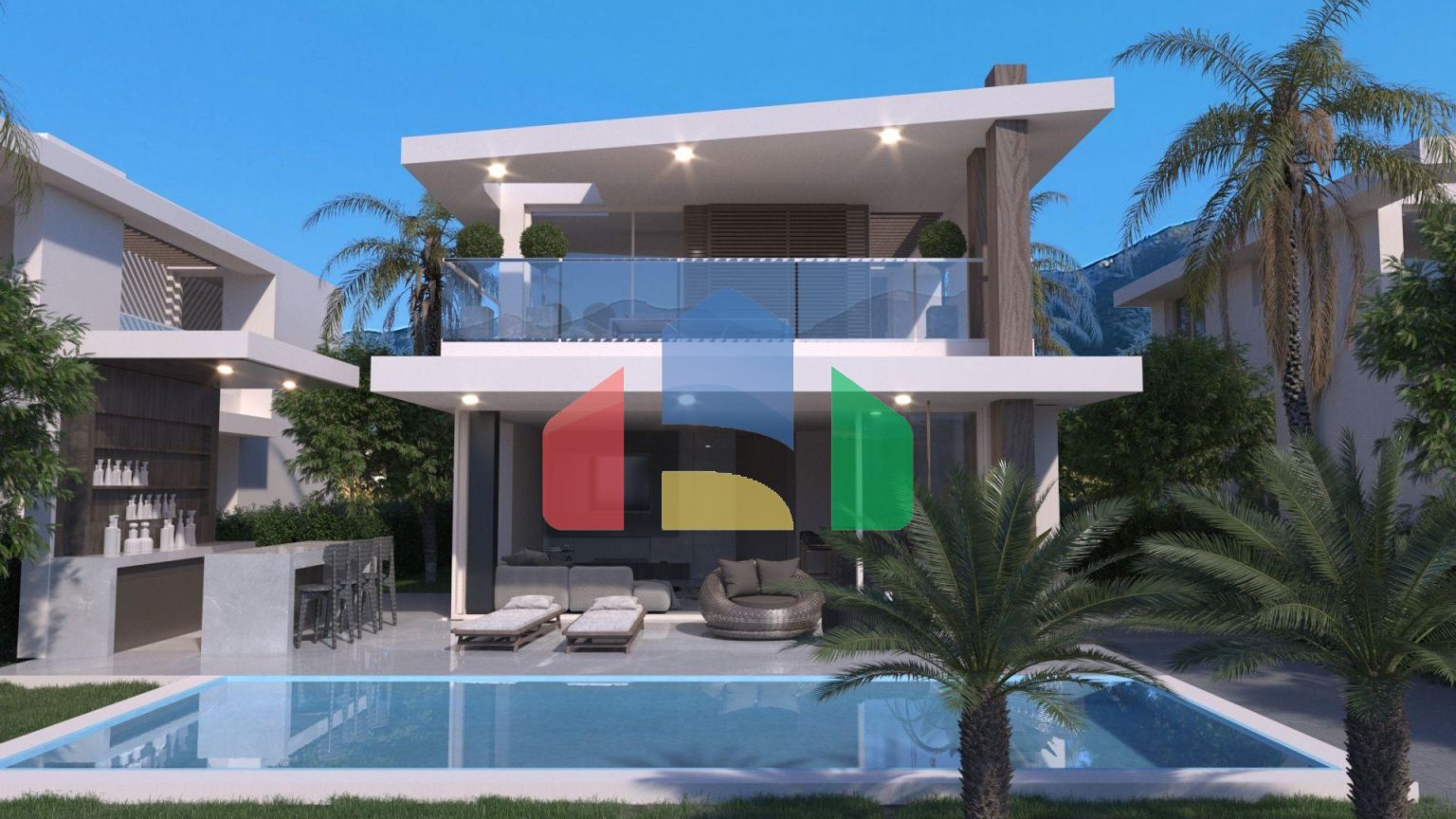 Вилла Duplex 3+1(140 м2 ) с бассейном в новом комплексе в Эсентепе