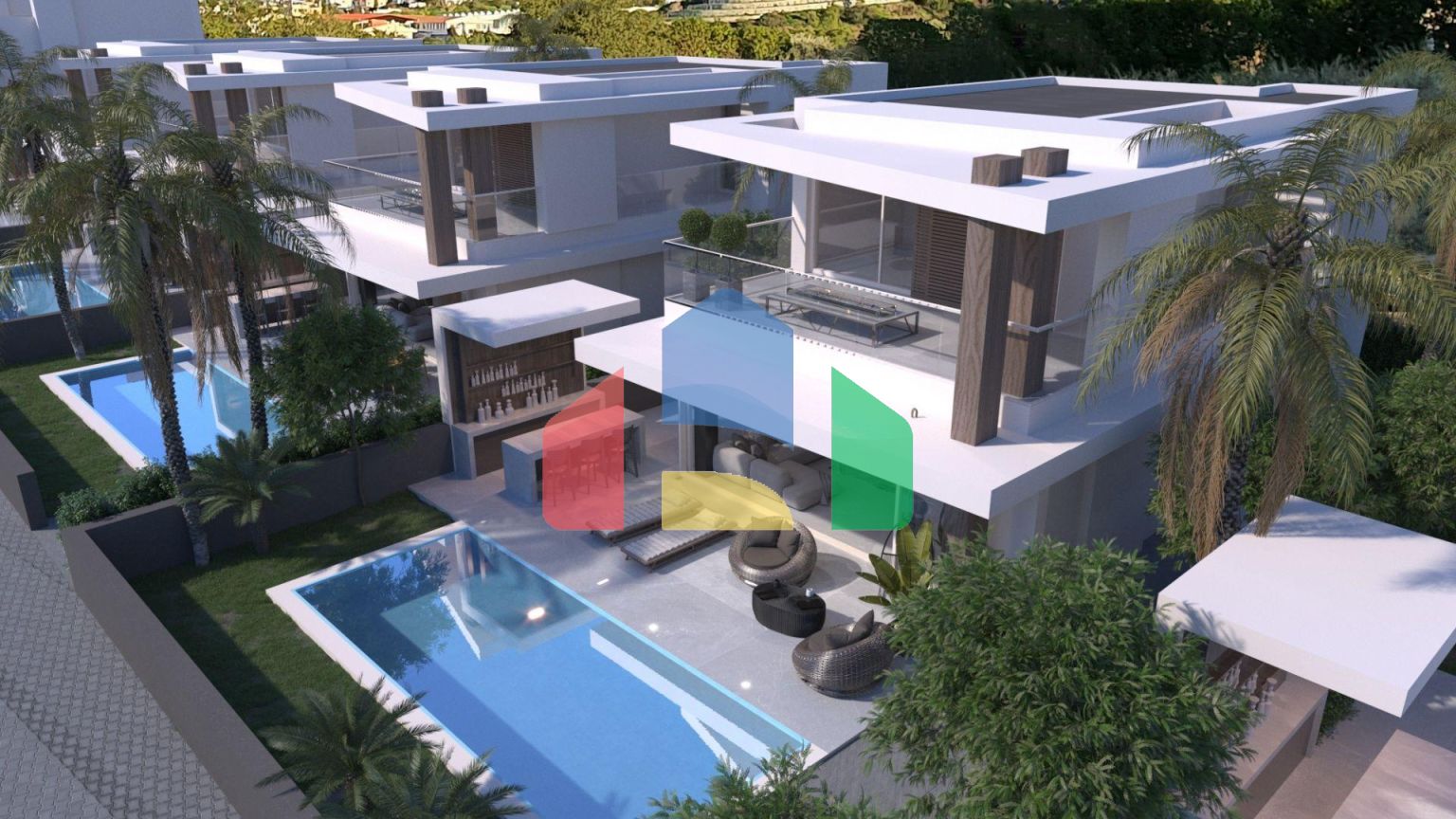 Вилла Duplex 3+1(140 м2 ) с бассейном в новом комплексе в Эсентепе