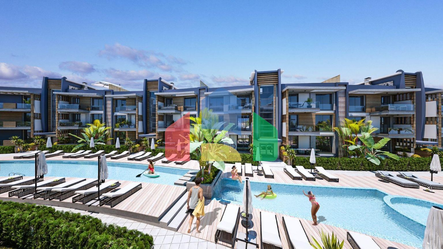 Трехкомнатная квартира 110 м2 с садом в новом комплексе в Лапте