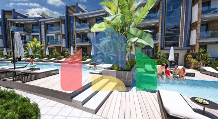 Трехкомнатная квартира 110 м2 с садом в новом комплексе в Лапте