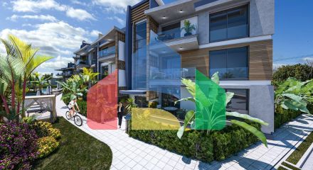 Three-room apartment of 110 m2 with a terrace of 115 m2 in a new complex in Lapta