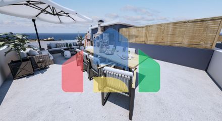 Three-room apartment of 110 m2 with a terrace of 115 m2 in a new complex in Lapta