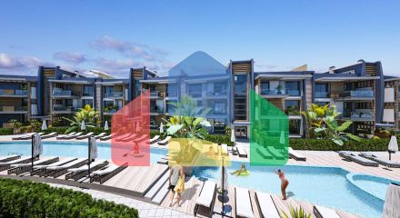 Three-room apartment of 110 m2 with a terrace of 115 m2 in a new complex in Lapta