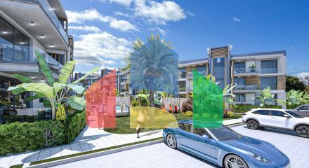 Three-room apartment of 110 m2 with a terrace of 115 m2 in a new complex in Lapta