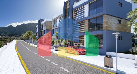 Three-room apartment of 110 m2 with a terrace of 115 m2 in a new complex in Lapta