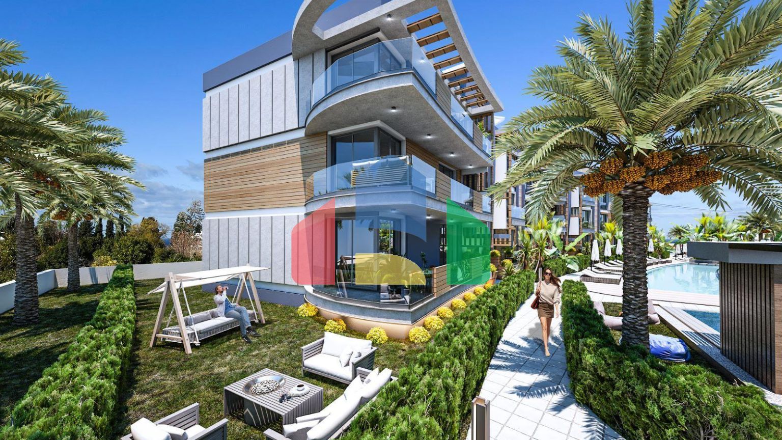 Трехкомнатная квартира 110 м2 с террасой 115 м2 в новом комплексе в Лапте