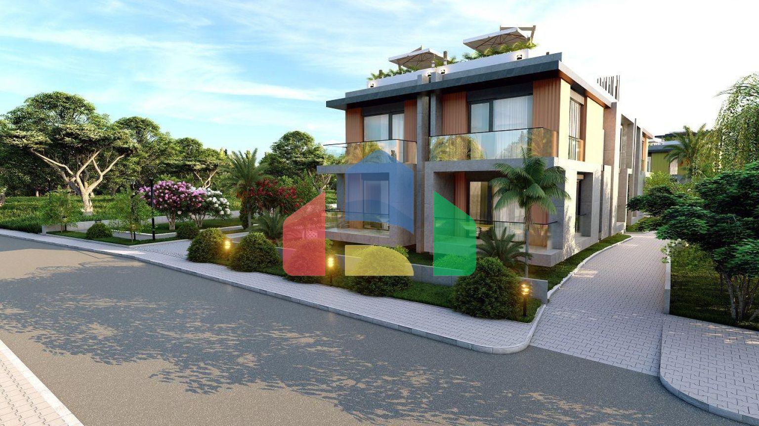 2-комнатные апартаменты 49 м2 с террасой на крыше в уютном комплексе в Алсанджаке