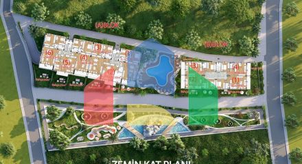 2-комнатные апартаменты 49 м2 с террасой на крыше в уютном комплексе в Алсанджаке 2-комнатные апартаменты 49 м2 с террасой на крыше в уютном комплексе в Алсанджаке