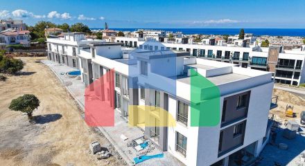 2-комнатные апартаменты 49 м2 с террасой на крыше в уютном комплексе в Алсанджаке 2-комнатные апартаменты 49 м2 с террасой на крыше в уютном комплексе в Алсанджаке