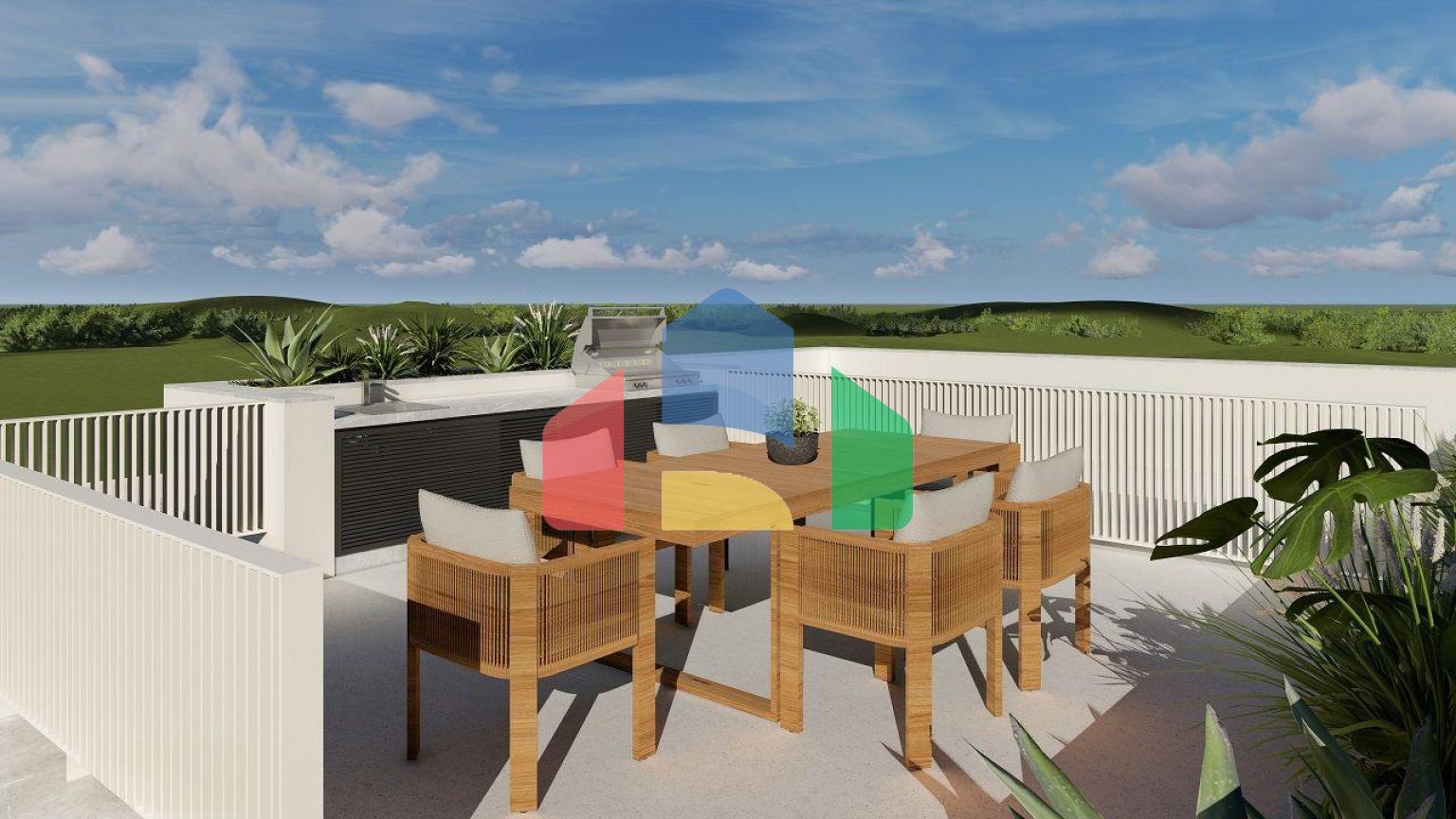 Квартира 2+1(101 м2) с террасой и садом в новом комплексе у моря